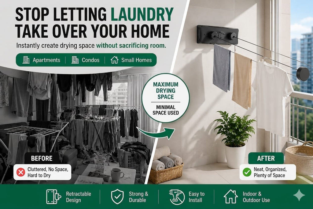 Retractable Wall-Mounted Clothesline