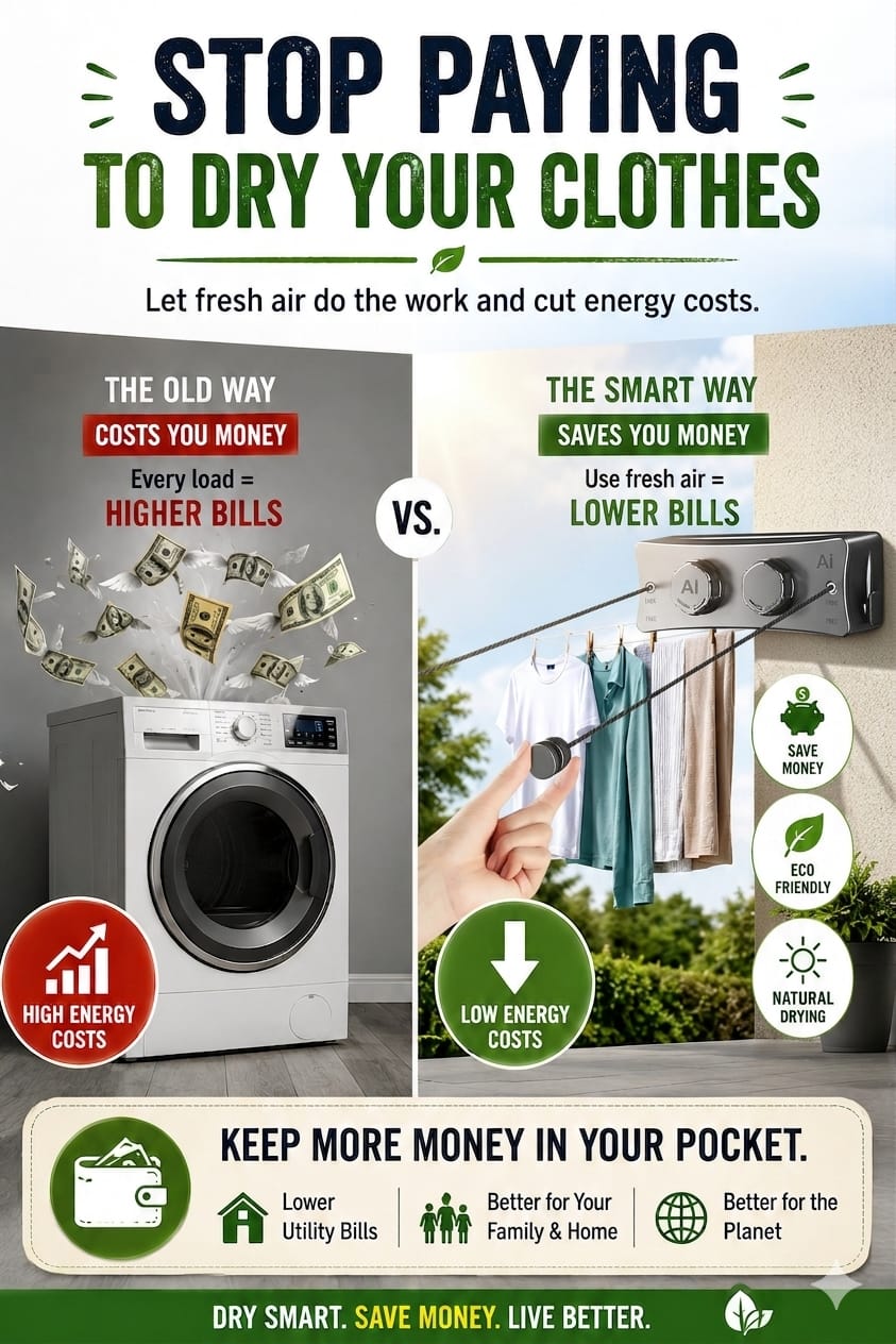 Retractable Wall-Mounted Clothesline