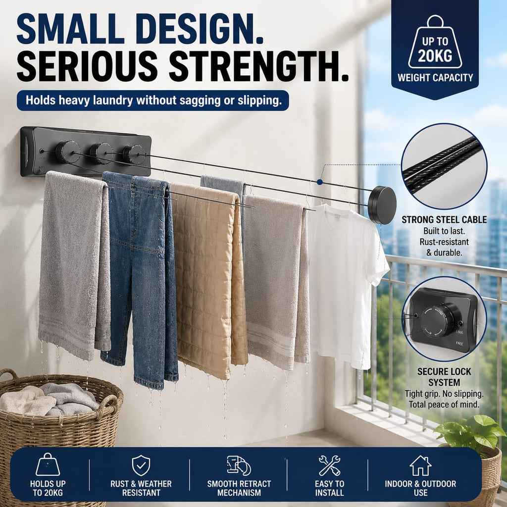 Retractable Wall-Mounted Clothesline