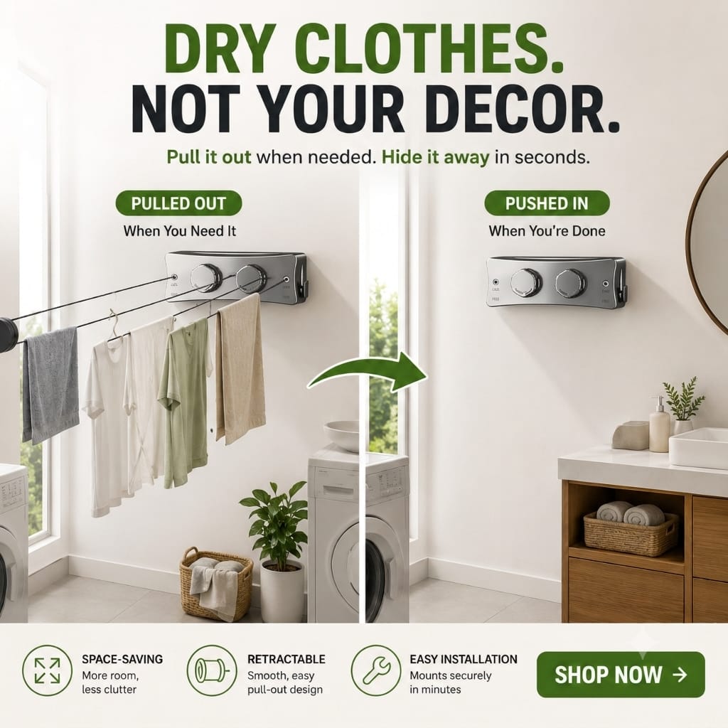 Retractable Wall-Mounted Clothesline