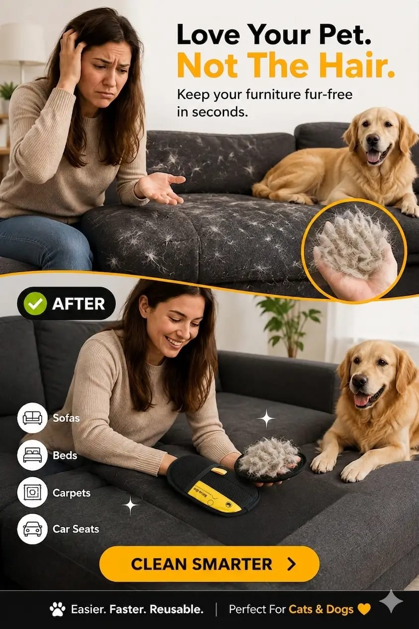 "PawClean™ Pet Hair Remover Glove – Remove Fur & Lint in Seconds"